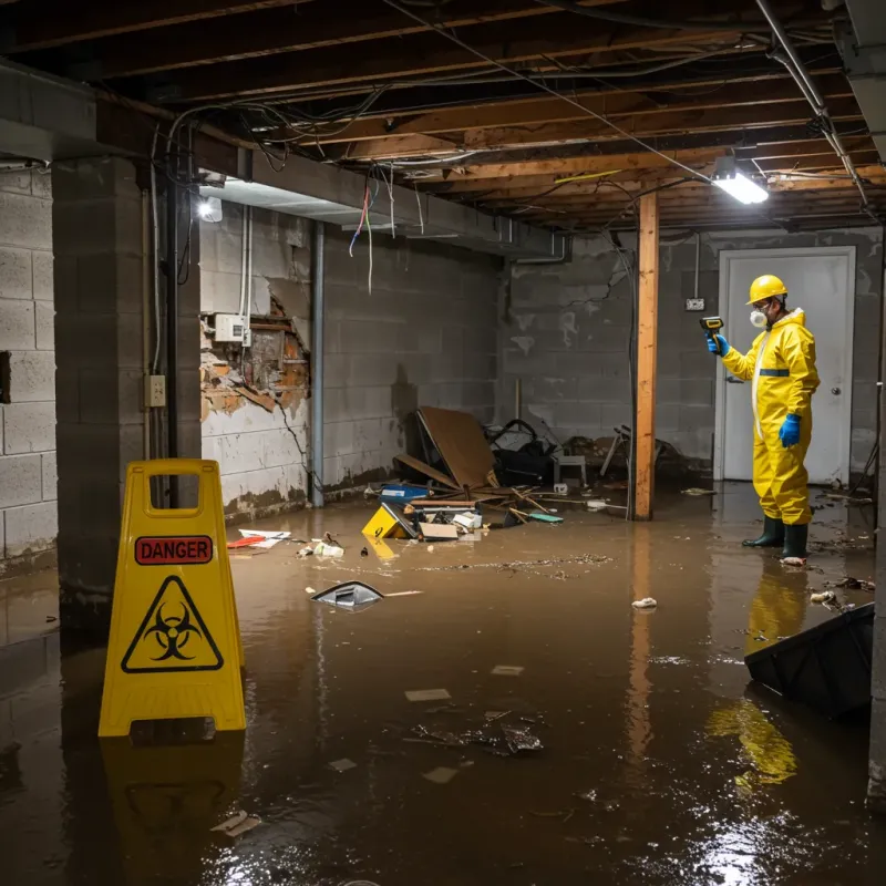 Flooded Basement Electrical Hazard in West Blocton, AL Property