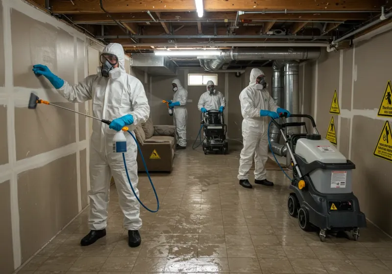 Basement Moisture Removal and Structural Drying process in West Blocton, AL